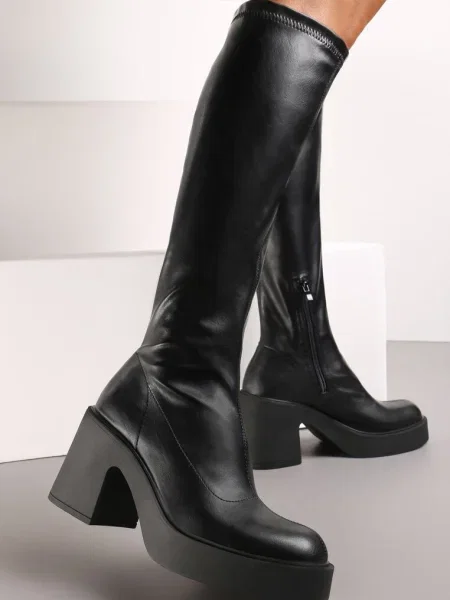 Cizme cu si platforma Narethy negre