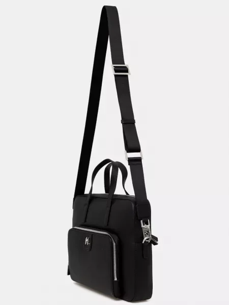 Шкіряна сумка Karl Lagerfeld K/MONOGRAM чорний