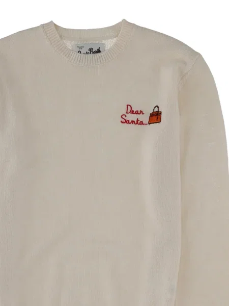 Pulover Mc2 Saint Barth cu broderie alb