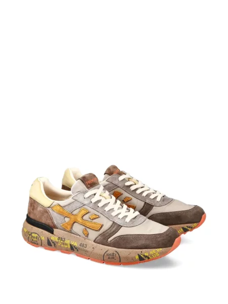 Sneakerși Premiata cu șireturi din piele de căprioară maro