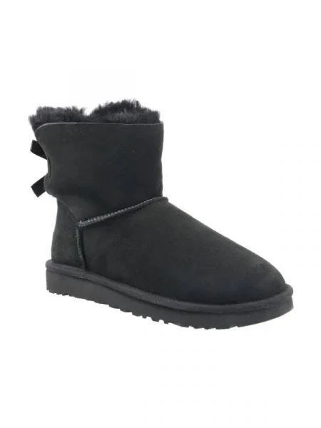 UGG De piele bocanci Mini bailey bow II negru