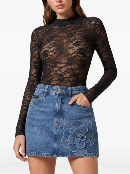 Body Philipp Plein din dantelă negru