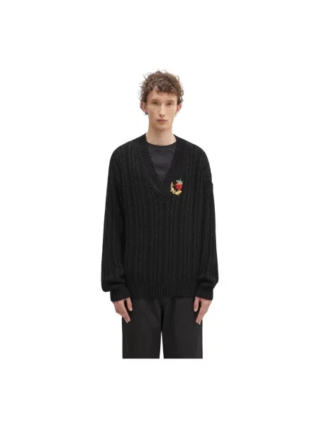 Sweter Sky High Farm z dekoltem w serek czarny