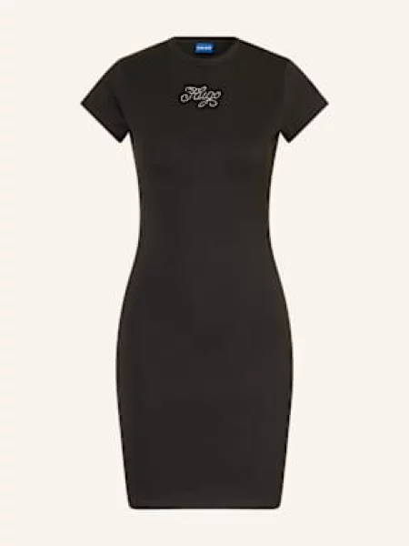 Hugo Blue sukienka mini dopasowana czarny