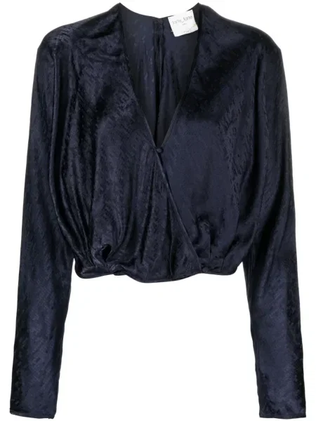 Bluză Forte_forte din jacard lungă albastru