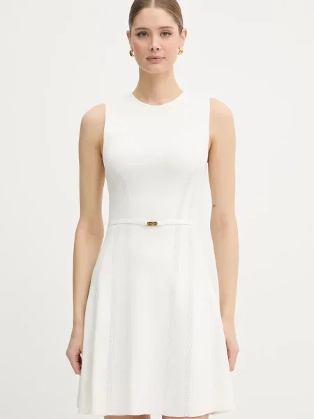 Marciano by Guess sukienka rozkloszowana z wiskozą KASHU beżowa