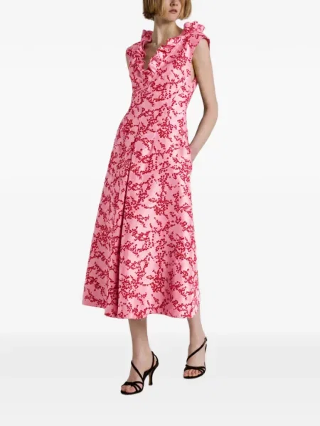 Rochie midi Alberta Ferretti cu model floral cu imagine roz