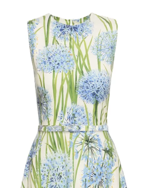 Rochie Oscar De La Renta din poplin de costum verde