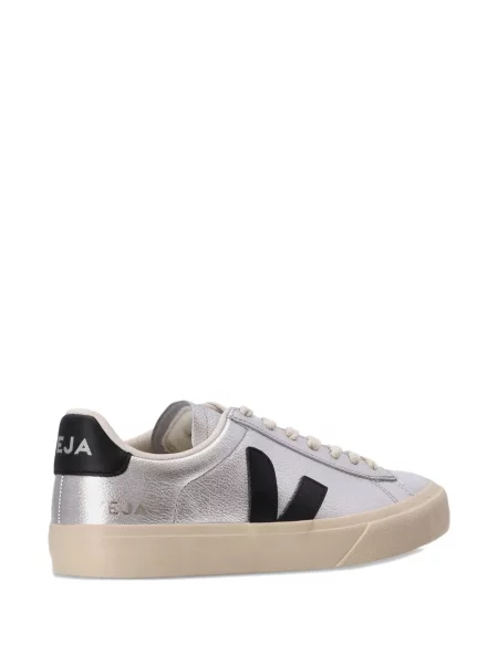 Sneakerși Veja Campo din piele argintiu