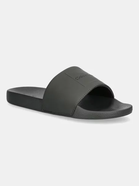 Чехли Calvin Klein POOL SLIDE W/ CK SQUARE мъжки зелено