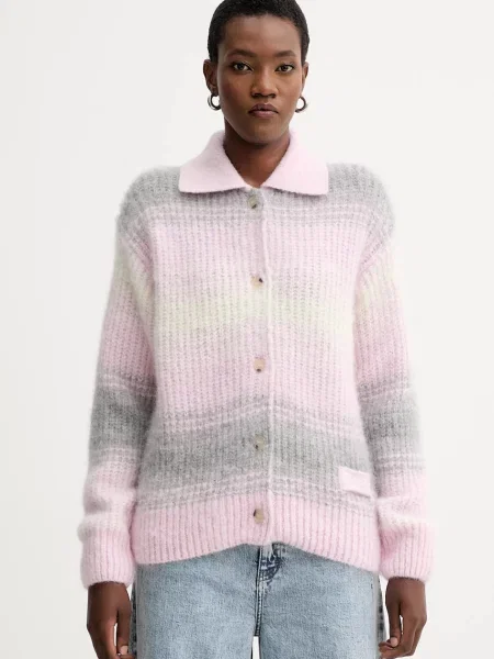 Kenzo cardigan de lână călduros roz