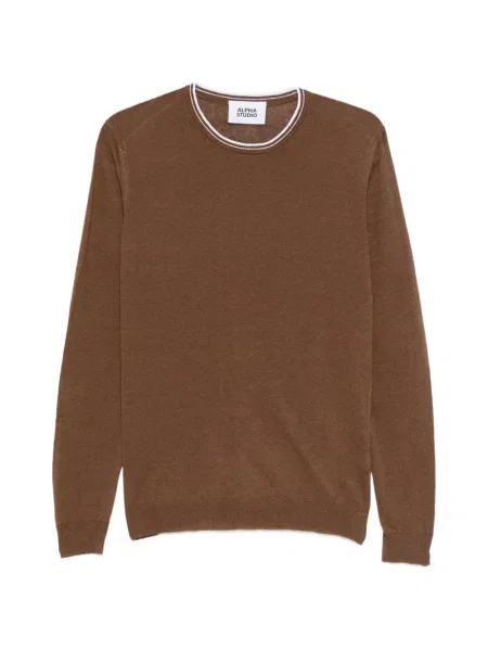 Pulover Alpha Studio cu dungi maro