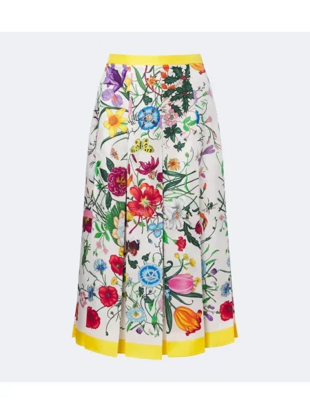 Hedvábné midi sukně Gucci