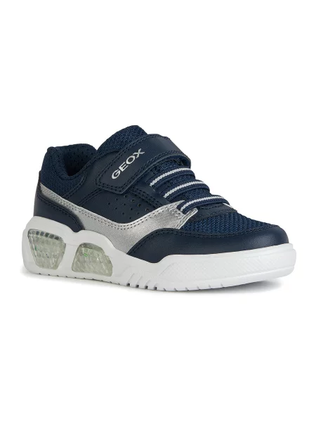 Tenisówki Geox Model J Illuminus Boy niebieski