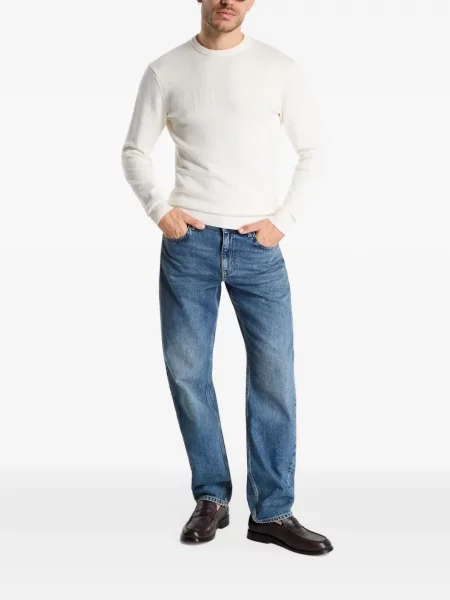 Μακρύς πουλόβερ Guess Jeans με αυτόγραφο λευκό