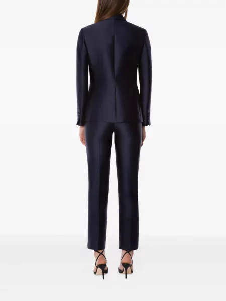 Pantaloni Alberta Ferretti din satin albastru