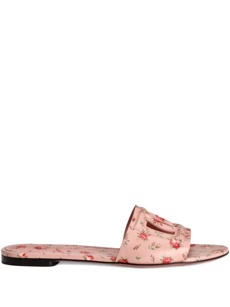 Sandale Dolce & Gabbana cu model floral roz