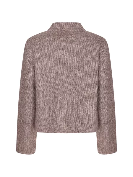 Geacă Philippa 1970 cu model herringbone țesută maro