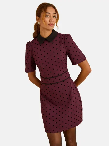 Love & roses Obleka vinsko rdeča črna