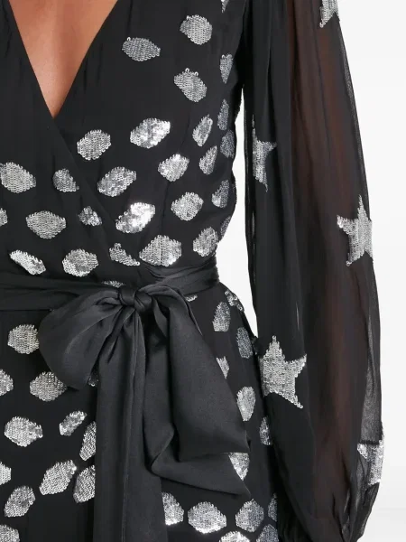 Rochie Temperley London cu paiete de costum negru