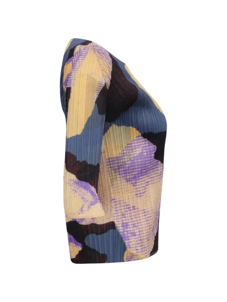 Bluză Pleats Please Issey Miyake cu imagine plisată albastru