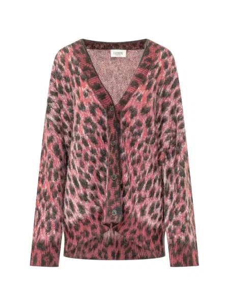 Cardigan Laneus cu imagine cu model leopard roșu