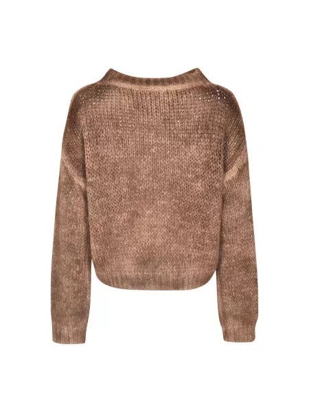 Sweter Roberto Collina z alpaki brązowy