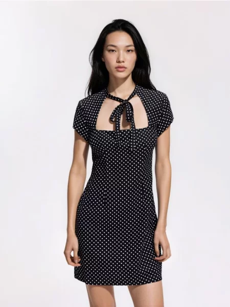 Reserved Rochie mini cu buline negru