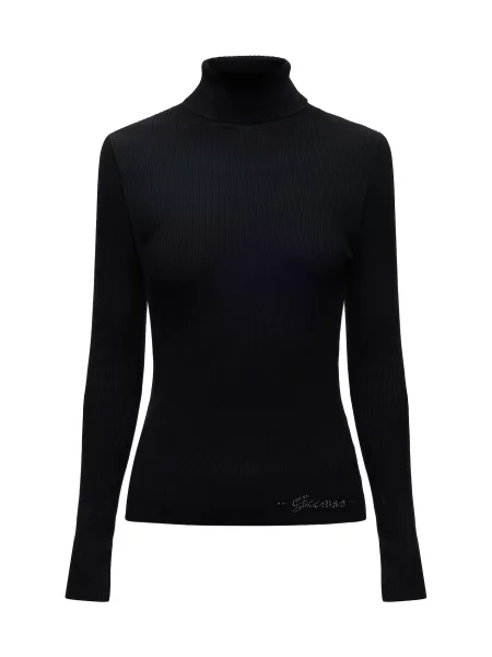 Guess Bluză cu gât negru