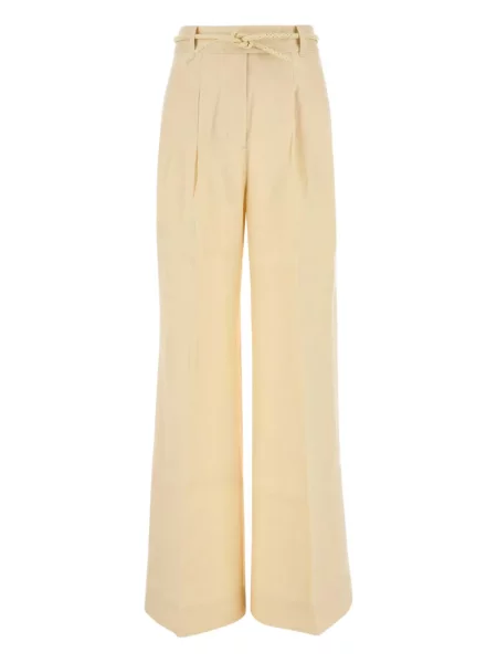 Pantaloni Zimmermann plisate galben