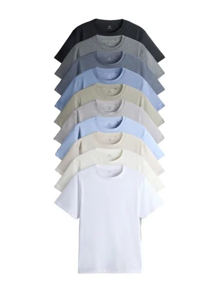 The Set Tricou nisipiu / bej deschis / bej amestecat / albastru deschis / albastru închis / gri închis / gri amestecat / verde deschis / negru alb