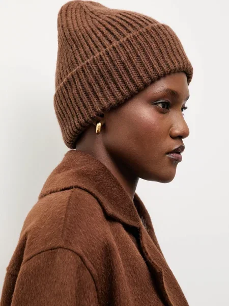 Answear.LAB beanie kapa z dodatkom volne rjava