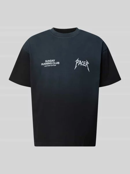T-shirt z nadrukiem z napisem model SRC® Pacer' Another Cotton Lab czarna