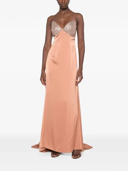 Rochie maxi Alessandro Legora cu paiete maro