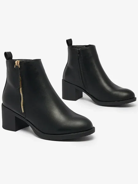 Botine Resti din piele negru