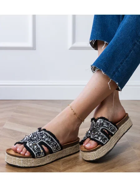 Sandale D/ceo cu platformă cu model leopard