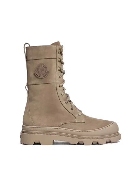 Botki Moncler skórzane zielone