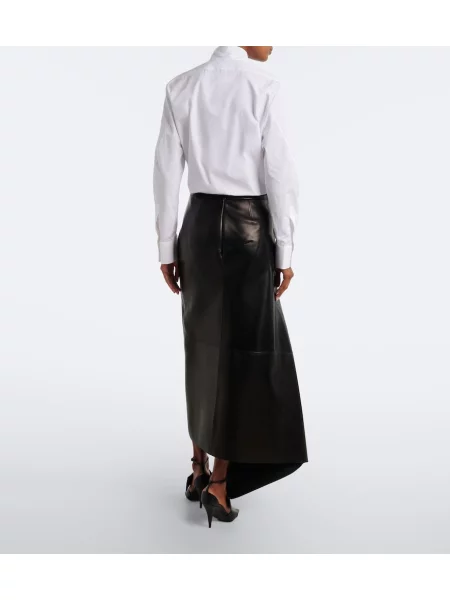 Fustă din piele Givenchy asimetrică negru