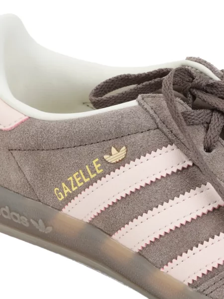Pruhované široké kožené džíny Adidas šedé
