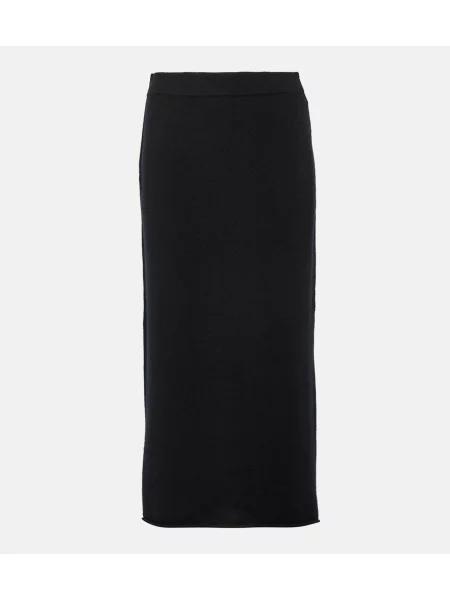 Fustă tip creion Jardin Des Orangers din cașmir negru