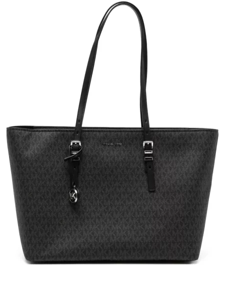Geantă shopper Michael Kors cu autograf negru