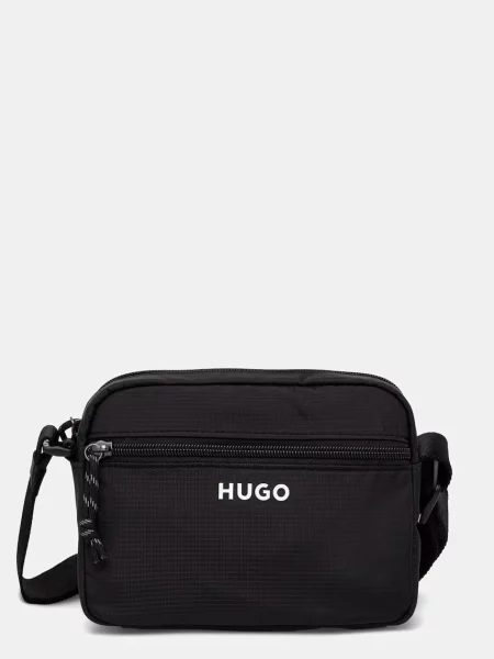 HUGO Geantă de umăr EVERETT / alb negru