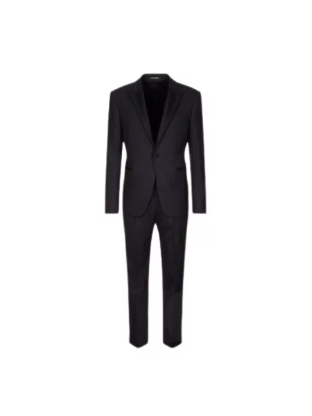 Garnitur Emporio Armani wełniany niebieski