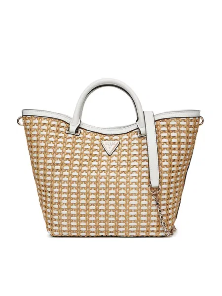 Ročna torba Guess Bež bela