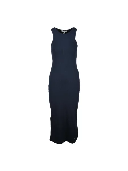Sukienka maxi Tommy Hilfiger w paski niebieska