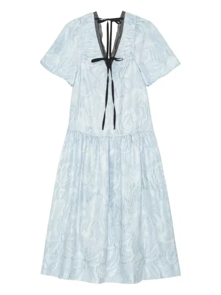 Rochie midi Ganni până la genunchi de costum albastru