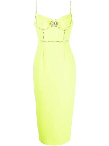 Rochie midi Self-portrait până la genunchi de costum galben