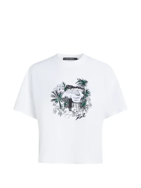 Tricou Karl Lagerfeld cu imagine alb