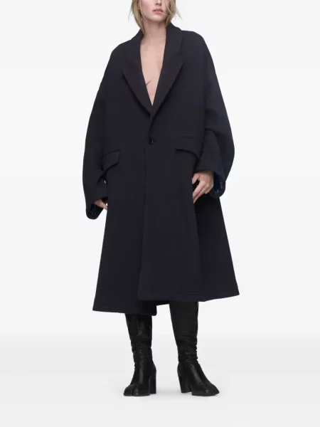 Jednořadý kabát Maison Margiela modrý