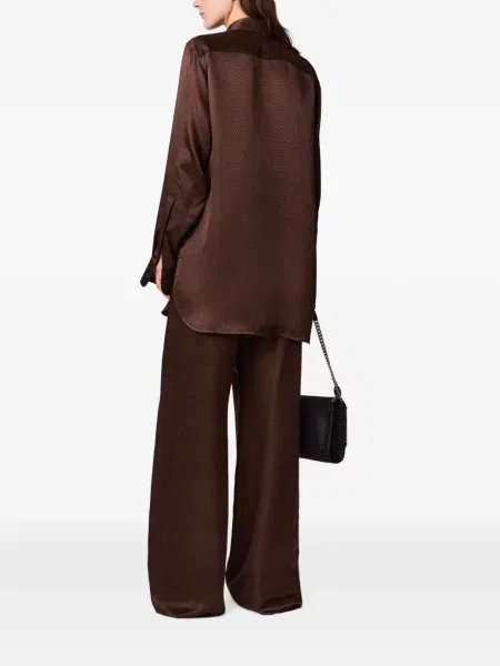 Cămașă Stella Mccartney de mătase maro